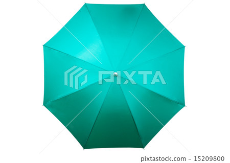 Green umbrella isolated on white background 15209800