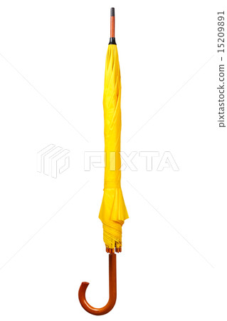 Yellow umbrella isolated on white background 15209891