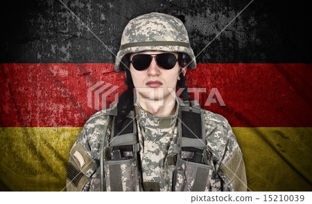 american soldier and Germany flag 15210039