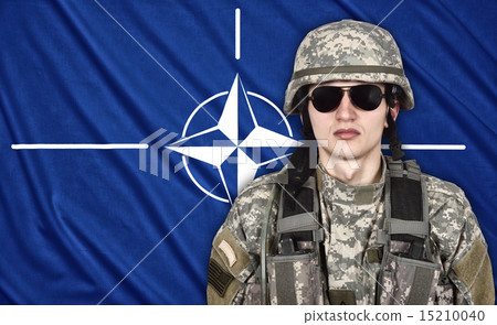 soldier and Nato flag 15210040