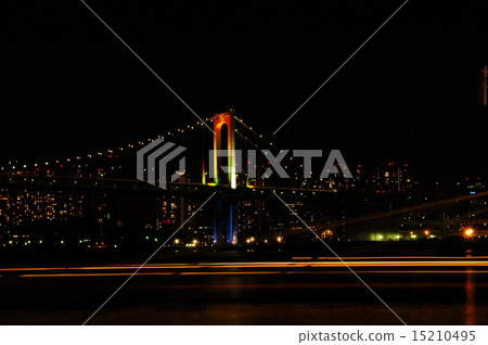 Night view Tokyo Odaiba, Rainbow Bridge Night view Tokyo Odaiba, Rainbow Bridge 15210495