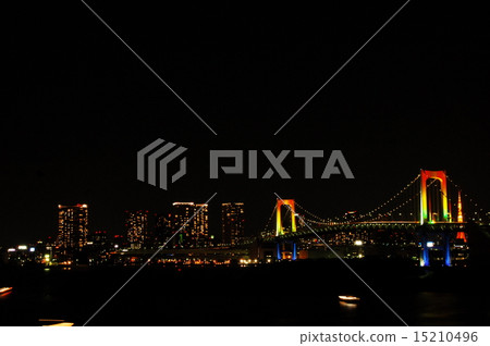 Night view Tokyo Odaiba, Rainbow Bridge Night view Tokyo Odaiba, Rainbow Bridge 15210496
