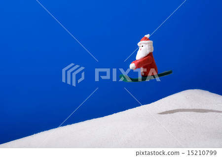 Santa Claus playing snowboarding Santa Claus playing snowboarding 15210799