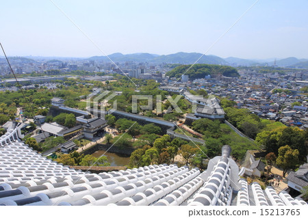 View from the top floor of Himeji castle / castle tower 15213765