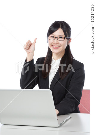 Work on business woman laptop 15214259