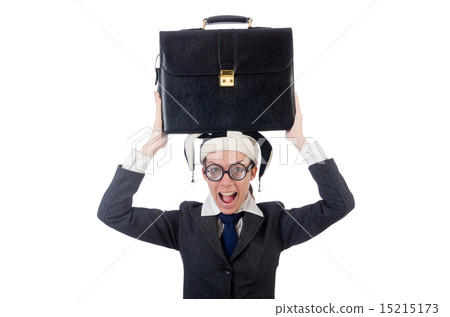 Businessman clown isolated on white 15215173