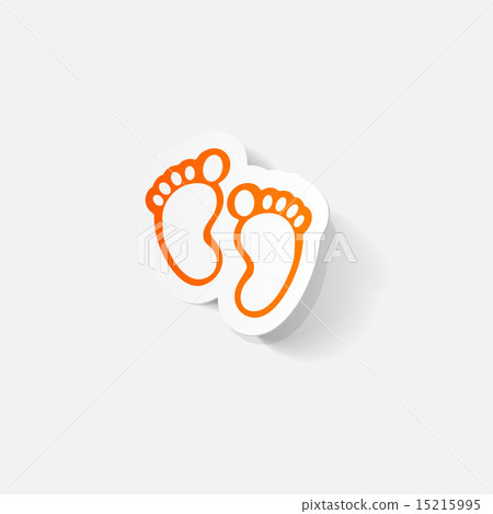Paper clipped sticker: Footprint symbol Paper clipped sticker: Footprint symbol 15215995