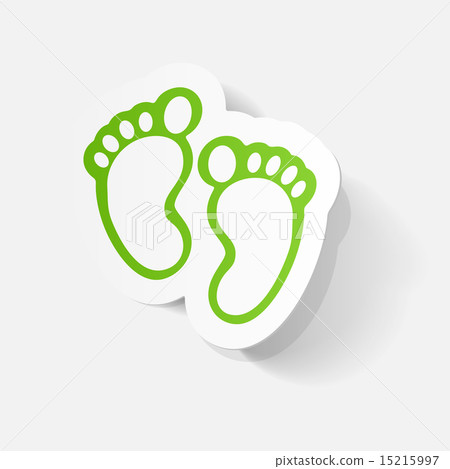 Paper clipped sticker: Footprint symbol Paper clipped sticker: Footprint symbol 15215997