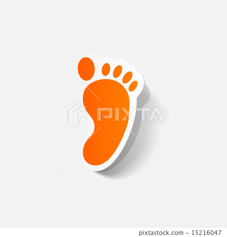 Paper clipped sticker: Footprint symbol Paper clipped sticker: Footprint symbol 15216047