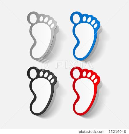 Paper clipped sticker: Footprint symbol Paper clipped sticker: Footprint symbol 15216048
