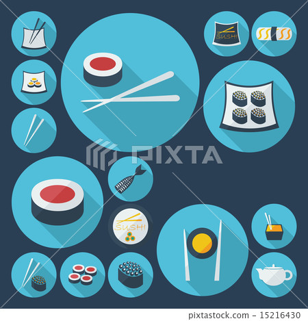 Flat modern design with shadow sushi,Chinese cuisine Flat modern design with shadow sushi,Chinese cuisine 15216430