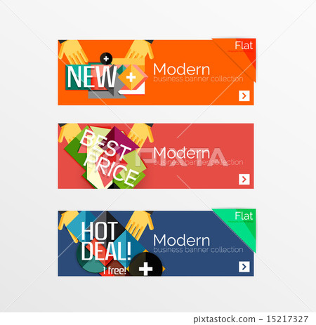 Set of banners with stickers, labels and elements for sale 15217327