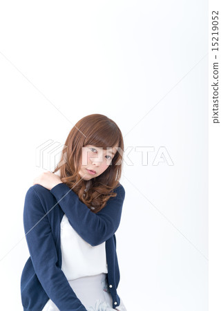 Young lady 20's shoulder stiff upper body Young lady 20's shoulder stiff upper body 15219052