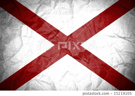 Grunge of Alabama flag on crumpled paper 15219105
