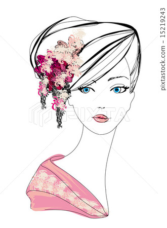 Abstract Beautiful Woman doodle Portrait Abstract Beautiful Woman doodle Portrait 15219243
