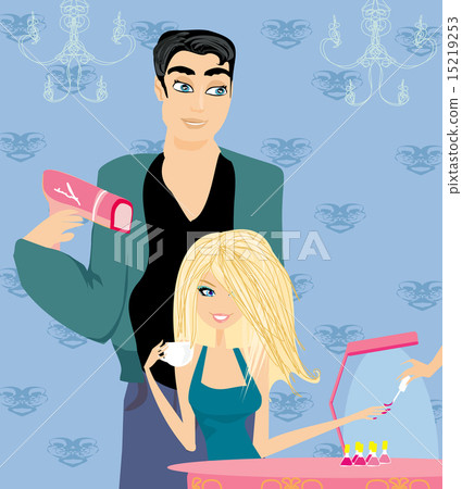 girl in a beauty salon, manicure and hairdresser girl in a beauty salon, manicure and hairdresser 15219253