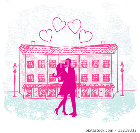 Romantic Valentine retro postcard  15219332