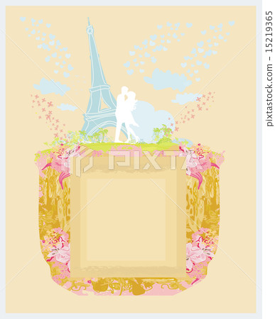 Romantic couple silhouette in Paris Romantic couple silhouette in Paris 15219365