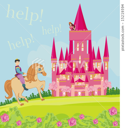Prince riding a horse to the princess 15219394