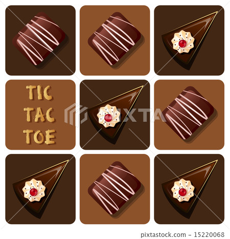 Tic-Tac-Toe of chocolate and cake 15220068