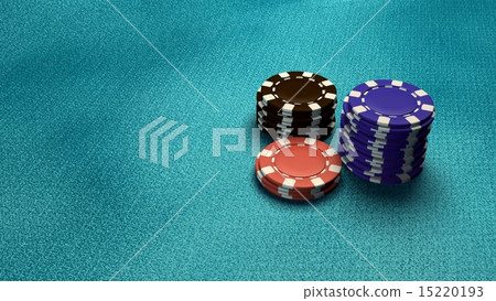 casino chips isolate blue table 15220193