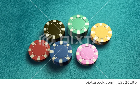 casino chips of 6 color blue table 15220199