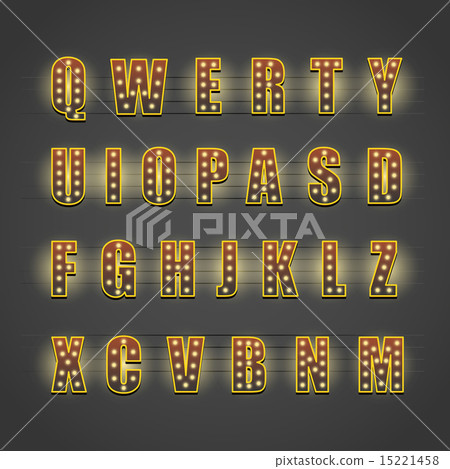 Glowing letters collection. Design elements Glowing letters collection. Design elements 15221458