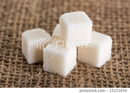 cubes of white sugar on jute bags cubes of white sugar on jute bags 15221650