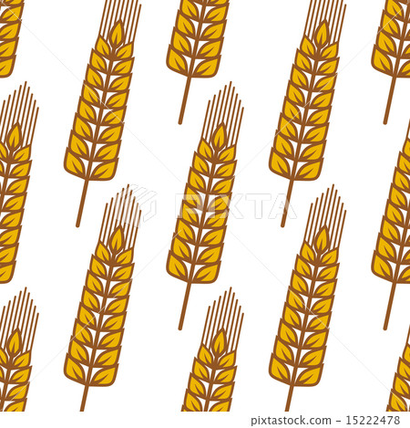 Cartoon ripe cereal ears seamless pattern 15222478