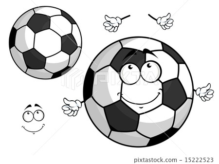 圖庫插圖: cartoon football or soccer ball mascot