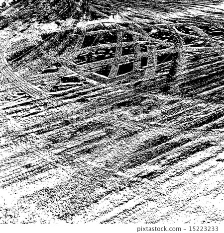 Grunge background with black tire track. 15223233