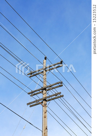 Wooden electrical pole Wooden electrical pole 15223512