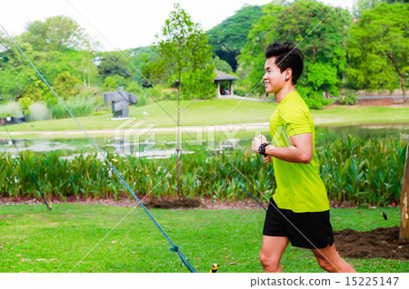 Guy working out in the park Guy working out in the park 15225147