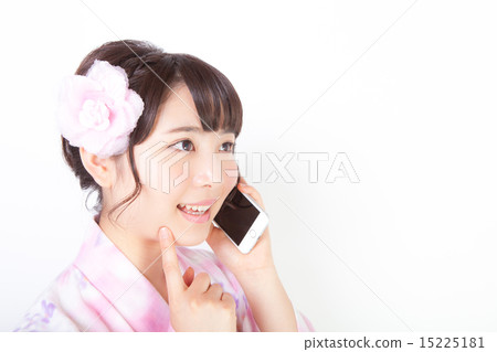 穿yukata長袍的一名婦女 15225181
