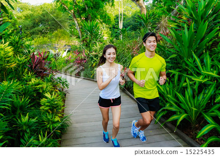 Couple Working out in the Singapore Park 15225435