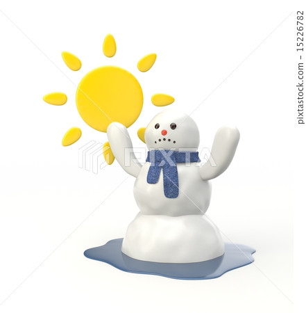 Snowman melting from the hot sun 15226782