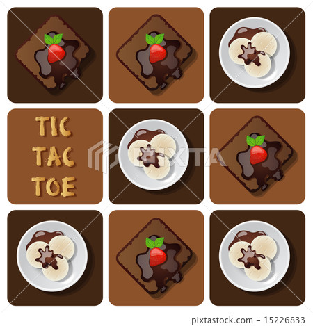 Tic-Tac-Toe of ice cream and brownie 15226833