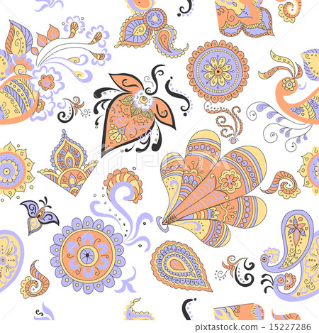 Colored Indian vintage floral seamless 15227286