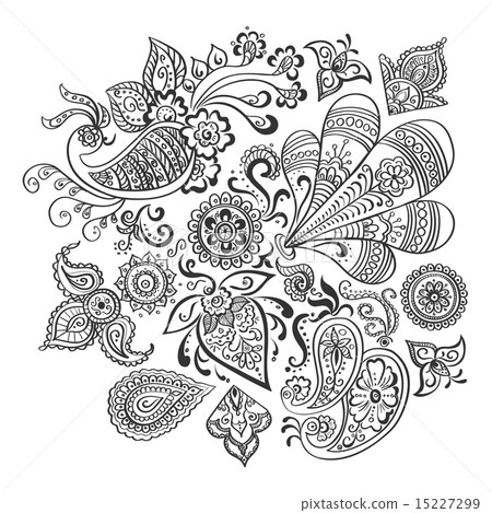 Indian floral ornament Indian floral ornament 15227299
