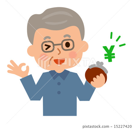 Grandpa with a wallet with a grandfather 15227420