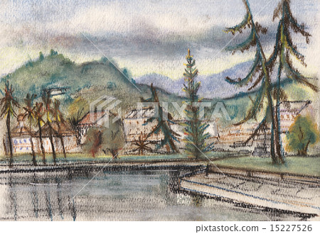 Larches at the sea 15227526