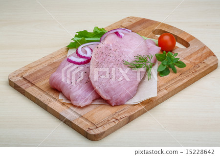 Raw turkey steak 15228642