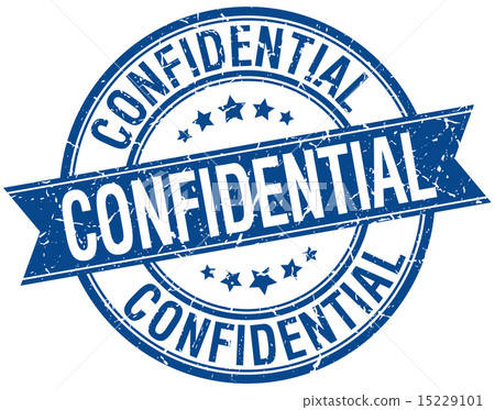 confidential grunge retro blue isolated stamp 15229101