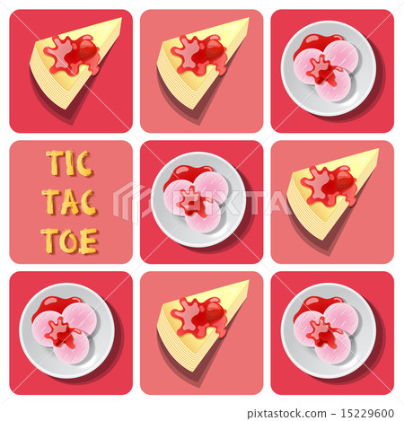 Tic-Tac-Toe of ice cream and crepe cake 15229600