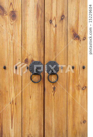 Wooden gate with door knocker chinese style Wooden gate with door knocker chinese style 15229684