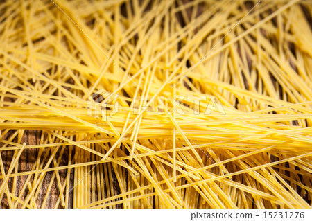 italian spaghetti on wooden background 15231276