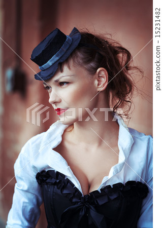 Vintage portrait of beautiful girl 15231482