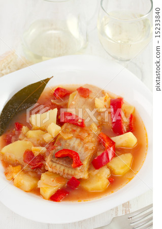 caldeirada in the white plate 15233840