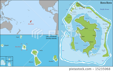 Where Is Bora Bora On A Map Bora Bora Map - Stock Illustration [15235068] - Pixta