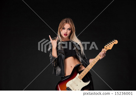 Beautiful girl playing guitar Beautiful girl playing guitar 15236001